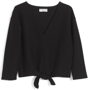 Black Madewell Texture & Thread tie front top